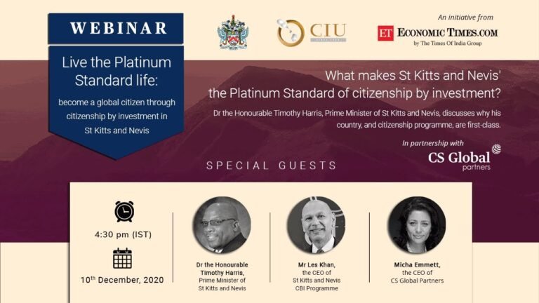 Become A Global Citizen through Citizenship by Investment in St Kitts & Nevis – ET Webinar