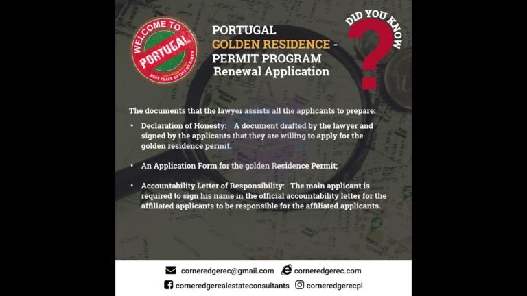 PGRPP Part7 Process Renewal Application, Portugal Permanent Residence Permit