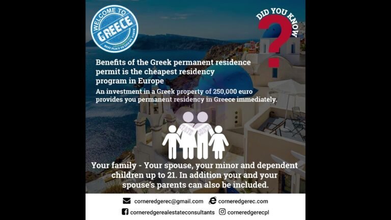 Benefits of Greece Permanent Residency Permit Cheapest in Europe