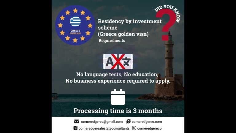 Greece Golden Visa Residency By Investment, Greece Immigrant Investor Program