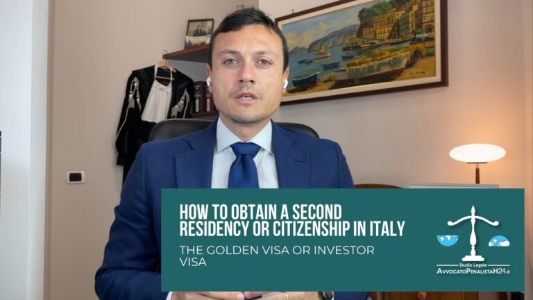 How to obtain a second residency or citizenship in Italy: The Golden Visa or Investor Visa