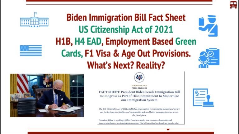 US Citizenship Act 2021 – Biden Immigration – H1B, H4 EAD, Green Card, F1 Visa, Others