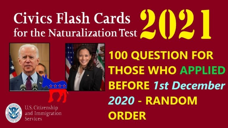 US citizenship 100 Civics questions for naturalisation interview 2021 exam – Random order