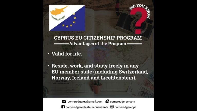 CYPRUS EU CITIZENSHIP PROGRAM 1 Advantages of the Program