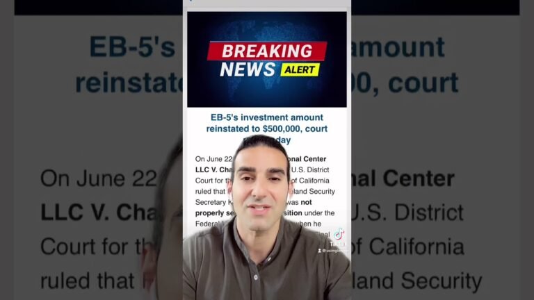 EB5’s Investment Amount Update Court Rules Today!!