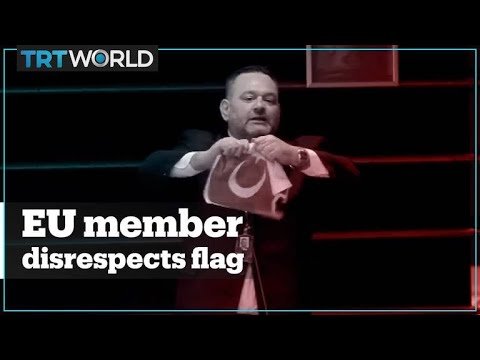 Greek MEP tears up Turkish flag in parliament, sparking outrage