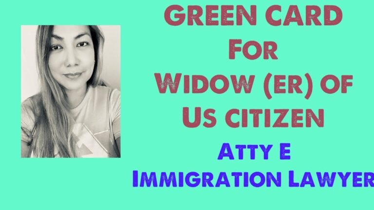 Green Card para sa Widow (er) ng US Citizen.