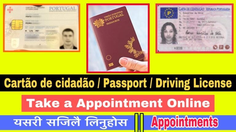 Portuguese Passport / Cartão de cidadão / Driving License को Online Appointment सजिलो लिने तरिका ।