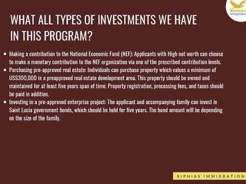 SAINT LUCIA CITIZENSHIP BY INVESTMENT SAINT LUCIA CITIZENSHIP BY INVESTMENT