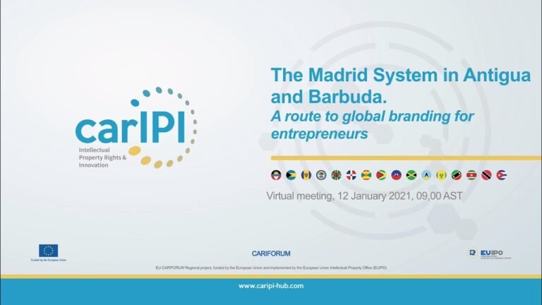 CarIPI – Webinar The Madrid Protocol in Antigua and Barbuda