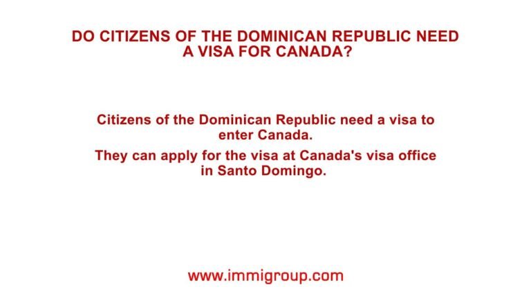 Do citizens of the Dominican Republic need a visa for Canada?