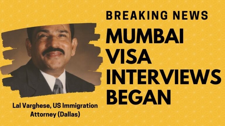 Mumbai Consulate Sending E-Mails to Spouses of Green Card Holders to Re-Schedule Interview