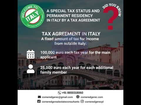 Permanent Residence For Italy, A SPECIAL TAX STATUS AND PERMANENT RESIDENCY