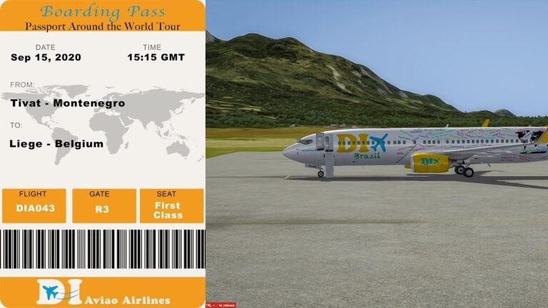 Prepar3D | Tivat – Liege | Passport Around the World leg43 | DiAviao Airlines | PMDG 737-800