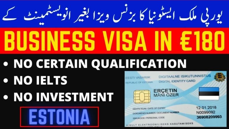 Estonia Startup Business Visa in €180 Without IELTS, Investment, and Qualification