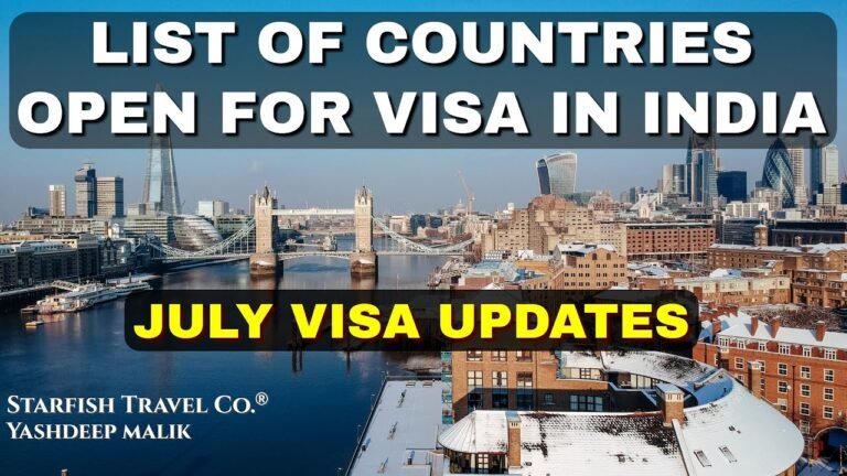 List of Countries Open in JULY 2021 for VISA & TRAVEL (for India Citizens)