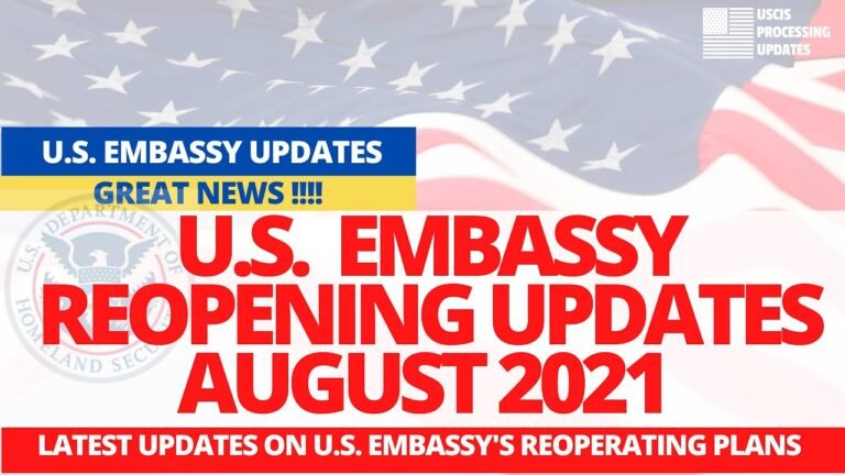 US Embassies Reopening August 2021 | Green Card Processing | H1B , Visitor Visa Stamping Updates