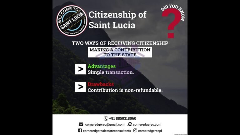 Benefits of Saint Lucia Citizenship By Investment, Advantages of Saint Lucia Citizenship By