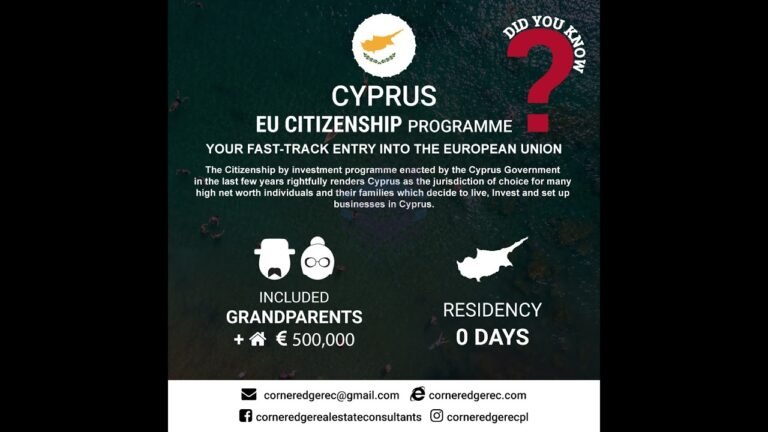 Cyprus Citizenship Program Fast Track Entry Into EU