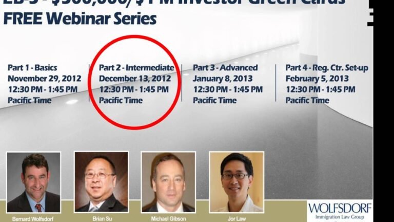 EB-5 – $500,000/$1 M Investor Green Cards – Part 2 – Intermediate