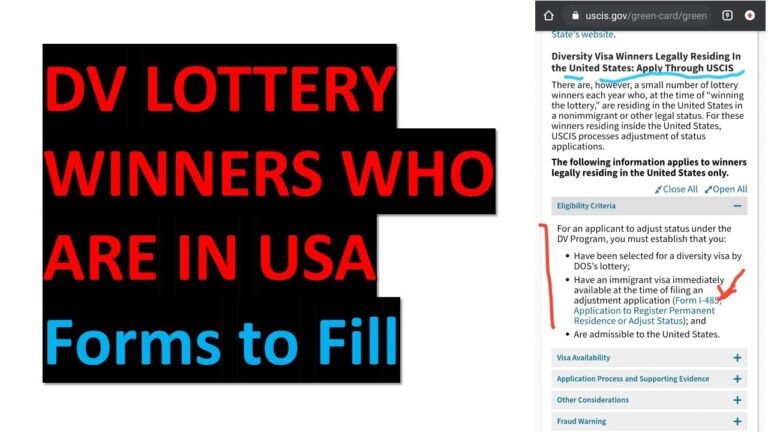 GREEN CARD LOTTERY WINNERS WHO ARE IN USA – WHAT FORMS ARE THEY FILLING? DS 260 or I-485?