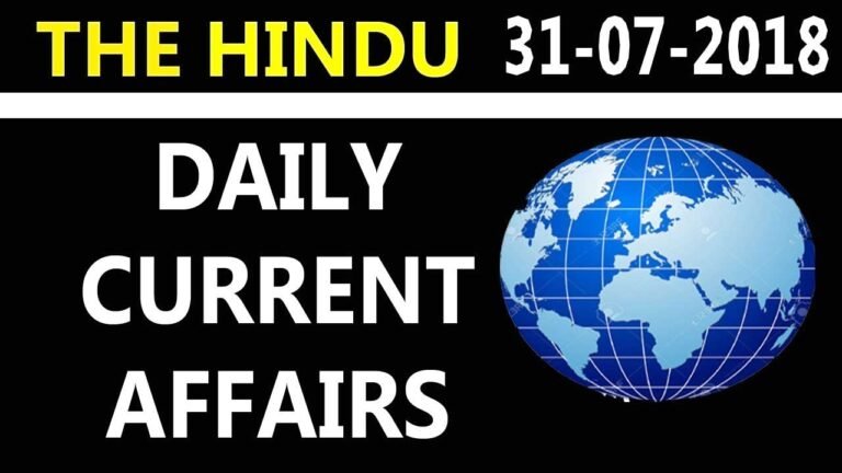 31st July 2018 Current Affairs|Daily Current Affairs|Current Affairs in English|The Hindu