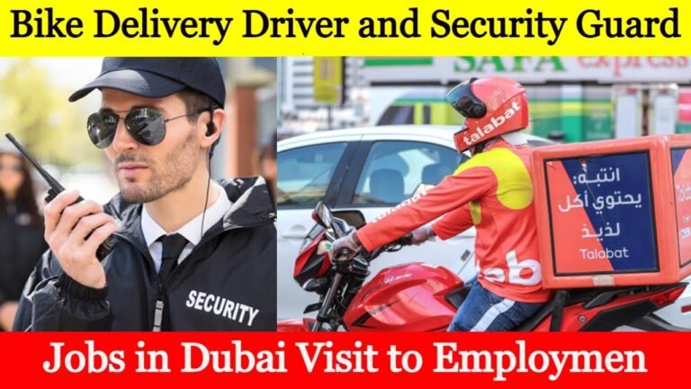 Bike Delivery Driver and Security Guard Jobs in Dubai Visit to Employment  All passport