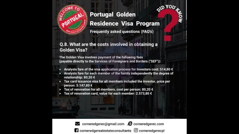 Portuguese Golden Residence Permit Program Frequently Asked Questions FAQ's