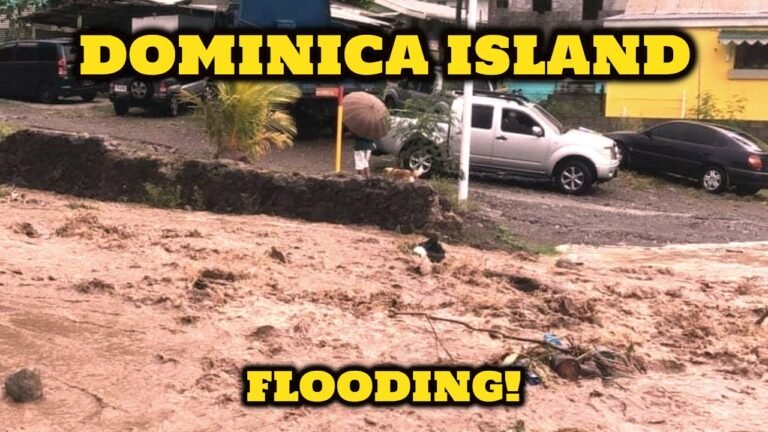 Video news of flooding in Dominica after heavy rain on 09/10/21