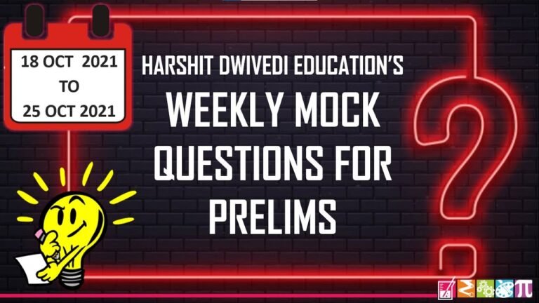 WEEKLY MOCK QUESTION  FOR PRELIMS BY VINEET SAGAR #UPSC MOCK QUESTIONS #UPSC PRELIMS #COMPETITIVE EX