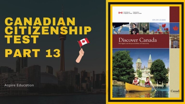 Canadian Citizenship Practice Test 2021| Aspire Education | Part 13