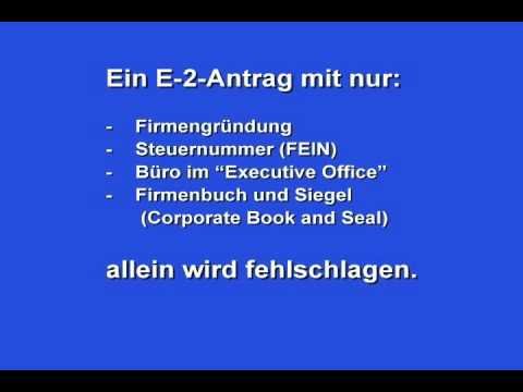 DEUTSCH: E-2-Visa (E-Visas in German)