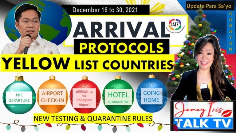 New YELLOW LIST COUNTRIES Arrival Protocol (Philippines) | Complete 5-Travel Steps | Dec.16 to 31