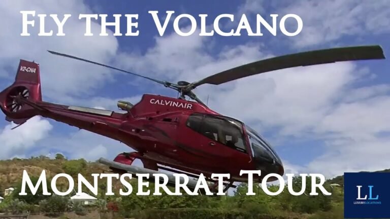 Calvin Air Helicopter tour of Montserrat volcano by Luxury Locations Real Estate Antigua.