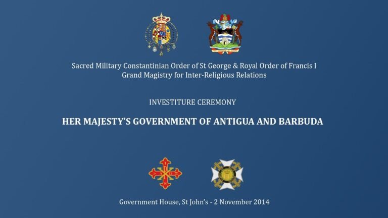 Constantinian Order 2014 – Investiture of Government of Antigua & Barbuda