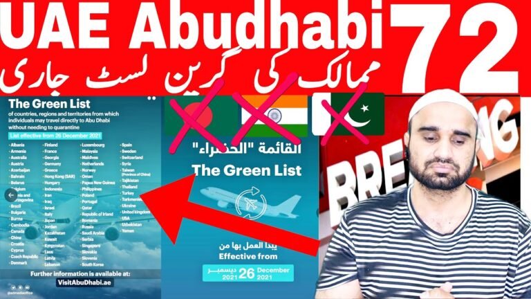 Covid-19 Abu Dhabi updates Green List no quarantine for visitors from 73 countries | pakistan india