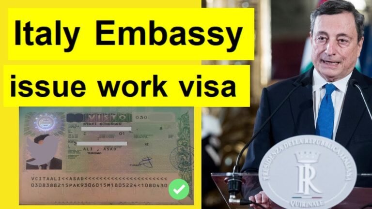 Italy Embassy issue  (Seasonal — Non Seasonal)  Work Visa 2022.