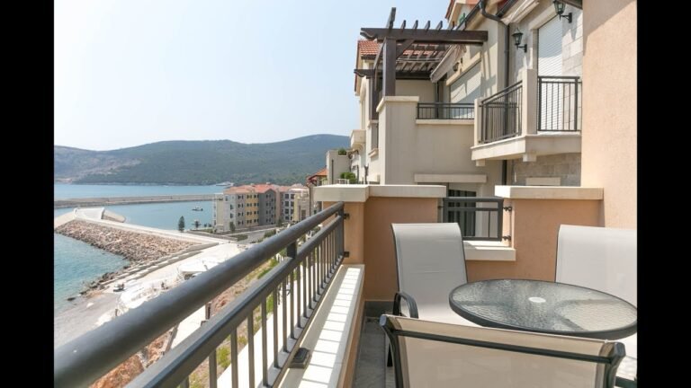 Lustica Bay Studio overlooking the Beach and Marina with Spectacular Sea Views