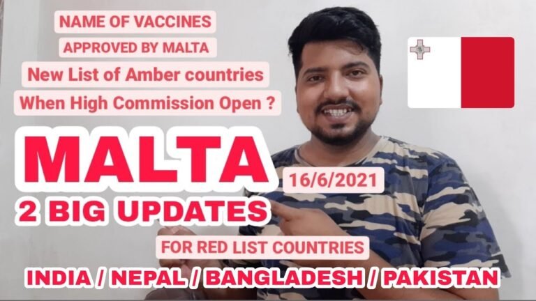 MALTA Latest News | 2 Big Updates | Malta Visa latest Updates | Vaccination | Amber list | Hindi