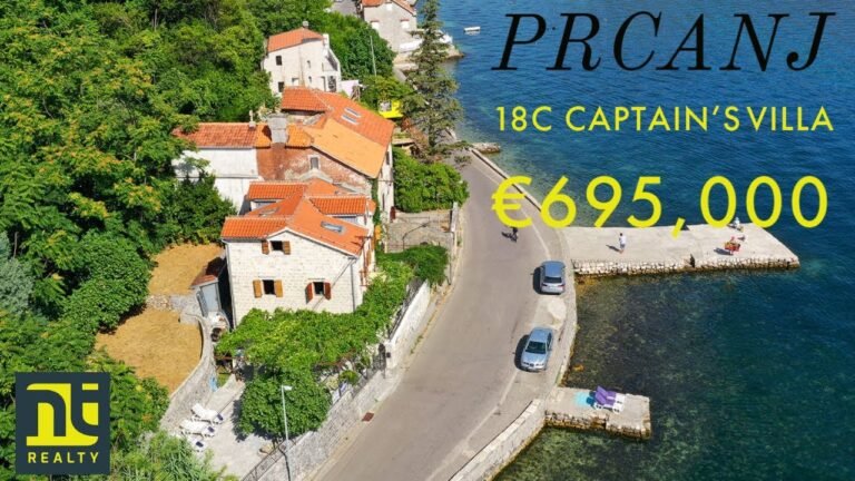 Prcanj – Kotor Bay – Frontline 18C Stone Captains villa Fully Renovated