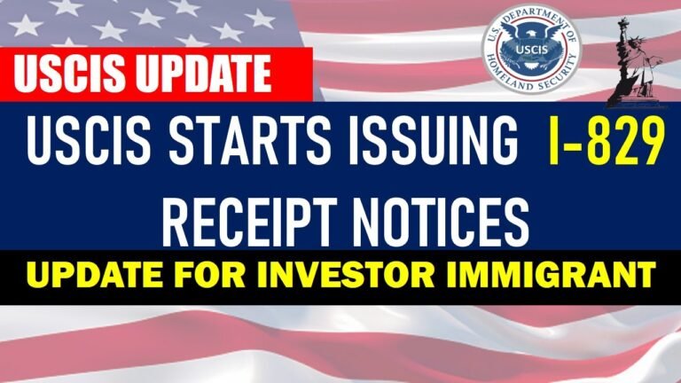 USCIS Update for Investor Immigrant | USCIS Starts Issuing  I-829 Petition Receipt Notices EB5 Visa