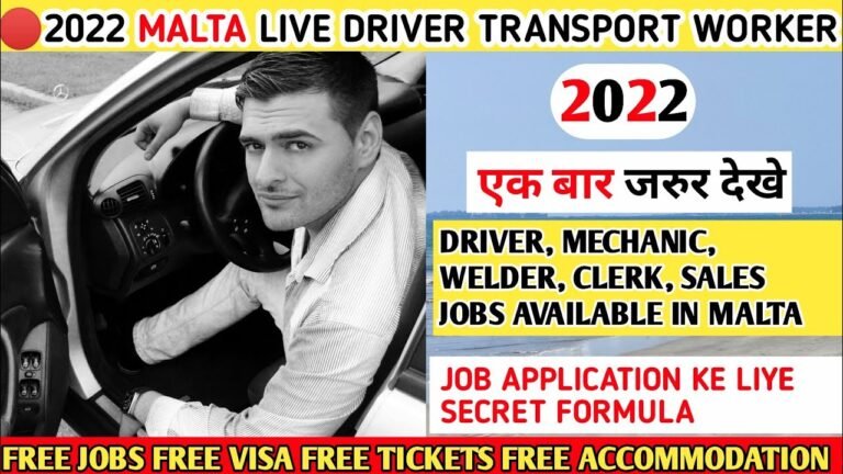 2022 Malta Live Driver Jobs In Malta||Mechanic Jobs In Malta||Malta Forklift Driver Job In Malta