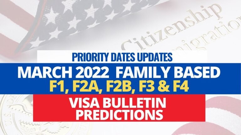 Visa Bulletin March 2022 Predictions | Family Based Preferences | F3, F4 March 2022 Priority Dates