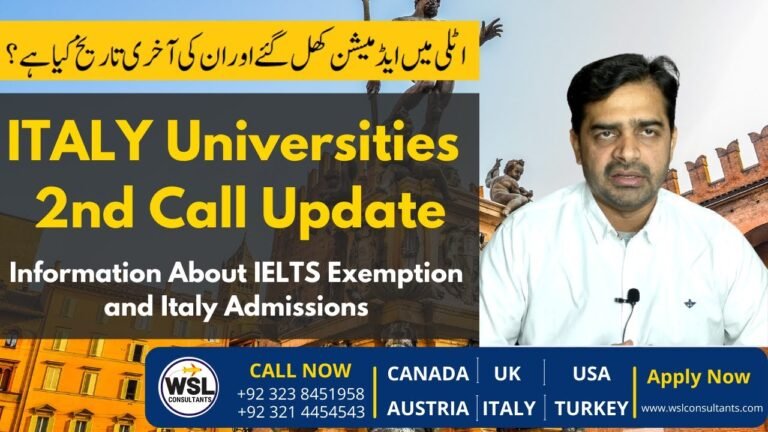 Italy 2nd Call Update for 2022 Intake | Get Ready to Apply | Study in Italy |