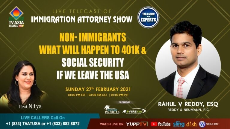 NON – IMMIGRANTS WHAT WILL HAPPEN TO 401K & SOCIAL SECURITY IF WE LEAVE THE USA  |  TVASIATELUGU