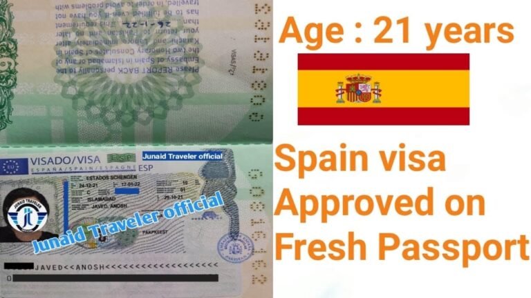 Spain Visa  Approved on Fresh passport || Age 21 years || Junaid Traveler official