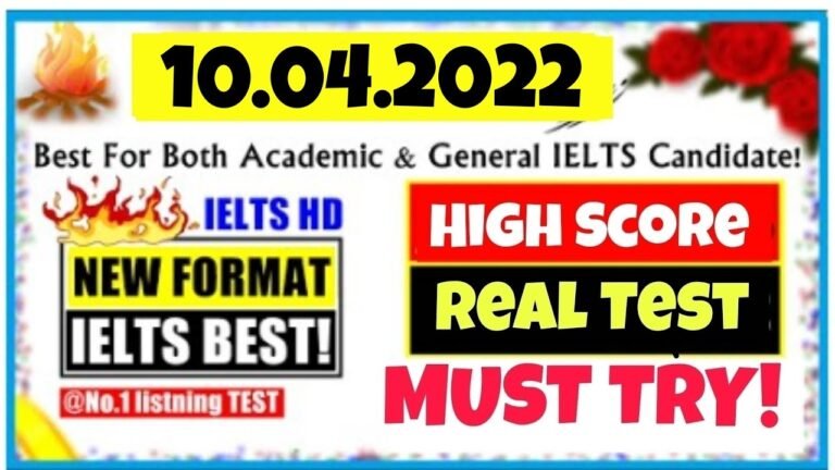 10 April 2022 | #IELTS #LISTENING PRACTICE TEST | WITH ANSWERS | IMPORTANT | GOAL 8+