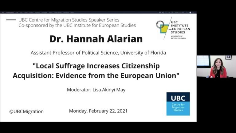 Dr. Hannah Alarian – Local Suffrage Increases Citizenship Acquisition: Evidence from the EU