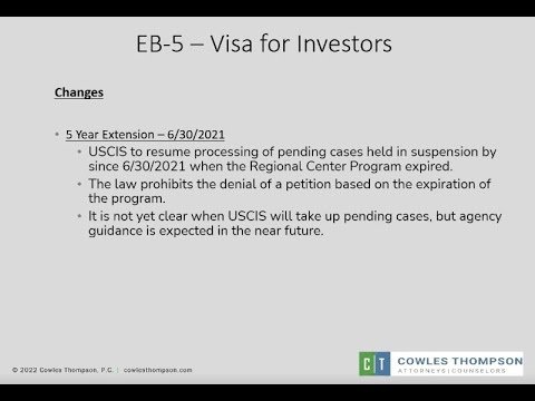 EB-5 Investor Visa with Cowles Thompson Immigration Attorneys