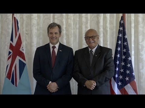 Fijian President receives credentials from the Resident Ambassador of USA to Fiji